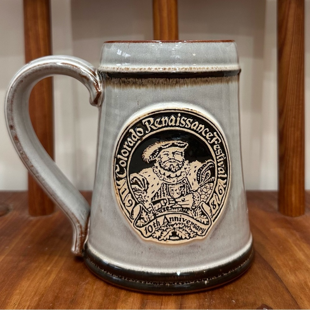 Deneen Pottery David Pluth 1986 Colorado Renaissance Festival 10th Anni Mug Cup